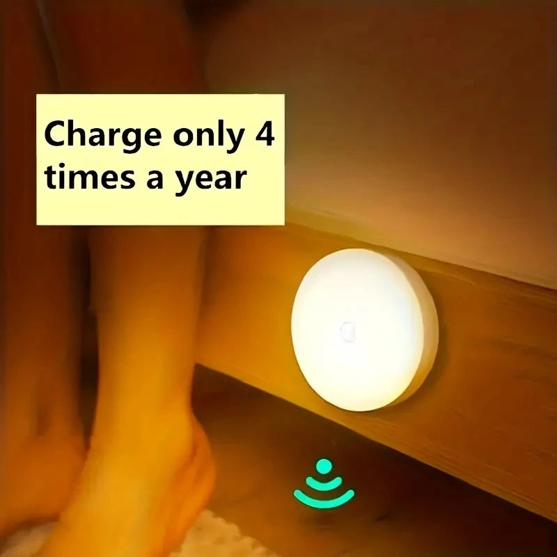1pc Motion Sensor Night Light - Wireless LED Detector Lamp for Bedroom, Staircase, Closet, and Room Decor- TechNest