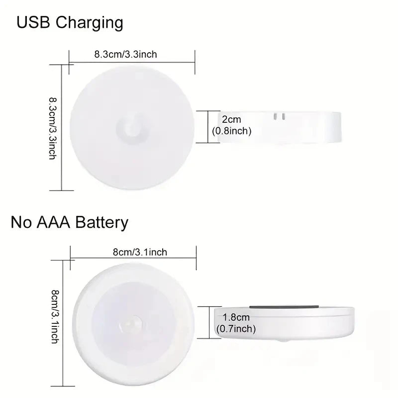 1pc Motion Sensor Night Light - Wireless LED Detector Lamp for Bedroom, Staircase, Closet, and Room Decor- TechNest