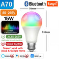 TNCE Tuya E27 Bulb Bluetooth/WIFI/Zigbee, Dimmable Light LED lamp 2700-6500k RGB, Smart Life APP, Voice with Alexa Google Home My Store