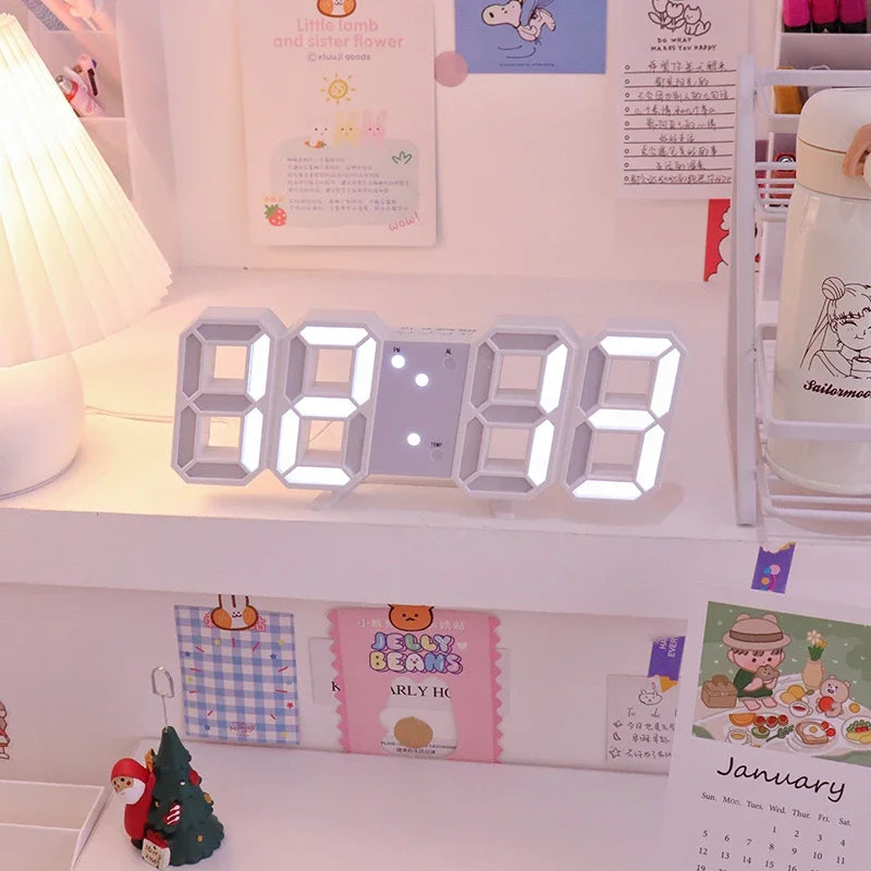 Purchase Products Clock 3D LED Digital Alarm Clock Wall Clock Time/date/temperature For Home/kitchen/office Clocks Decor Garden TechNest