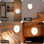 1pc Motion Sensor Night Light - Wireless LED Detector Lamp for Bedroom, Staircase, Closet, and Room Decor- TechNest