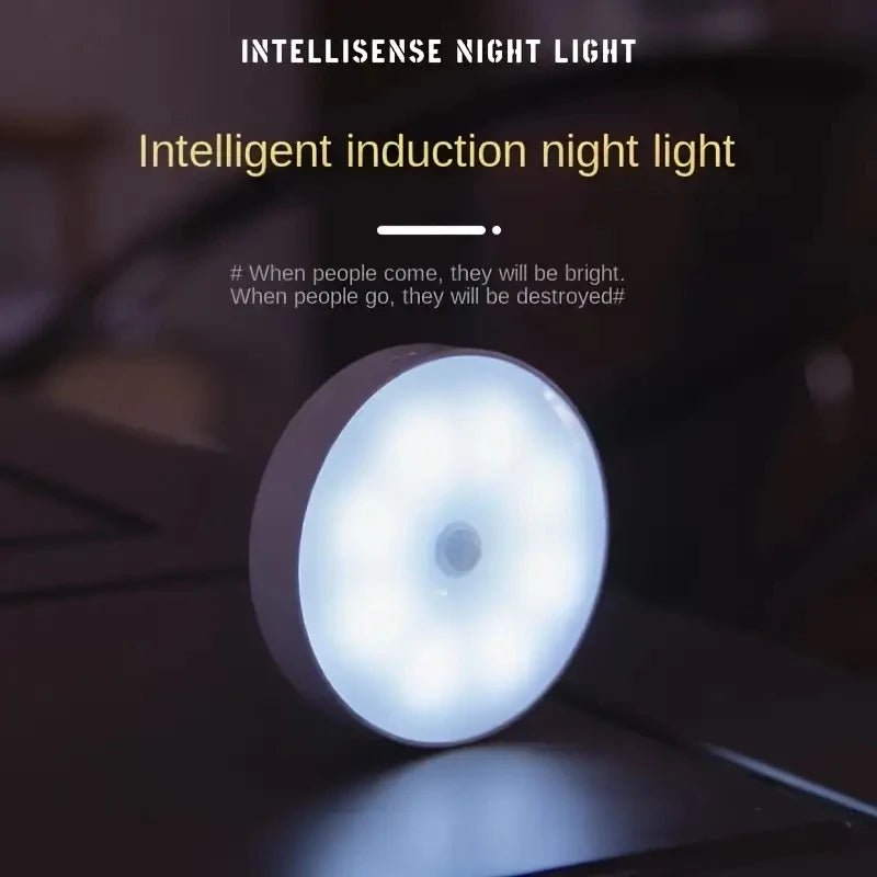 1pc Motion Sensor Night Light - Wireless LED Detector Lamp for Bedroom, Staircase, Closet, and Room Decor- TechNest