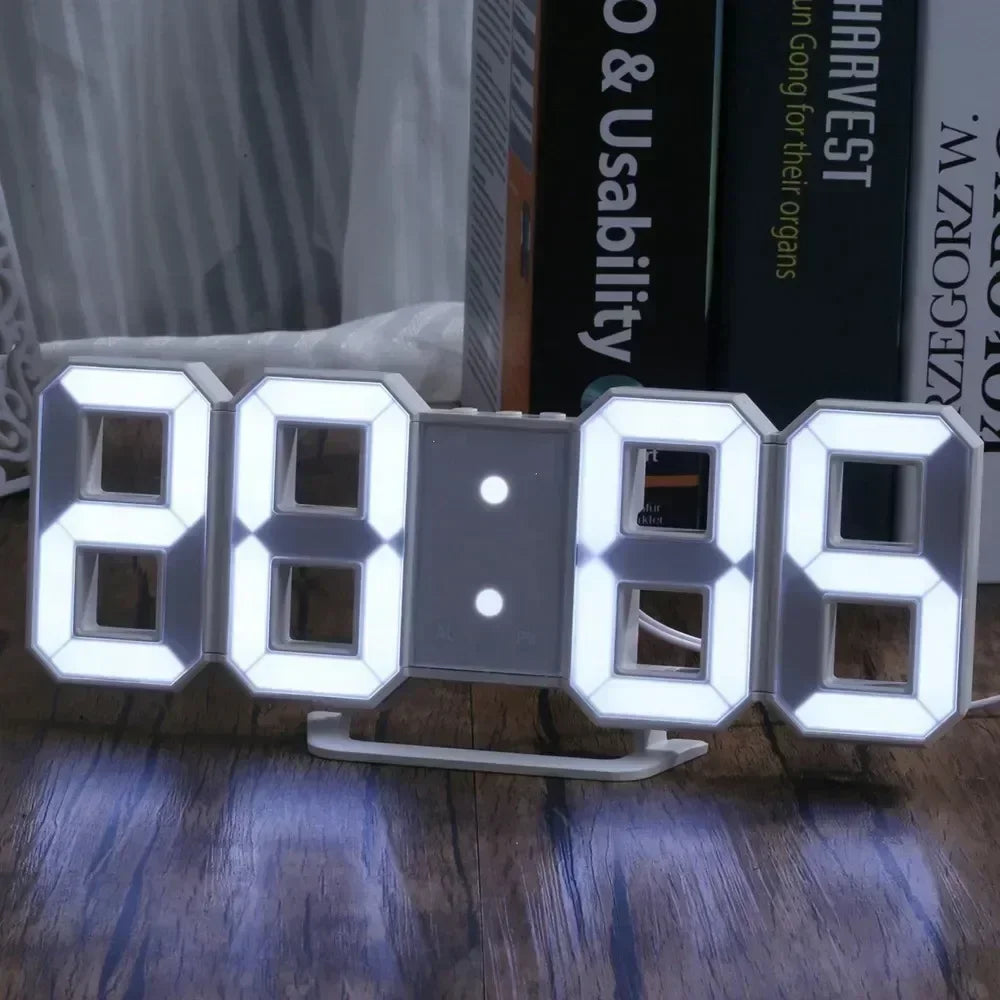 Purchase Products Clock 3D LED Digital Alarm Clock Wall Clock Time/date/temperature For Home/kitchen/office Clocks Decor Garden TechNest